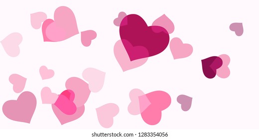 Heart confetti for Valentine's Day. The concept of festive decoration. Fashionable color concept. Trendy pink background in the shape of pink heart confetti for women's day.