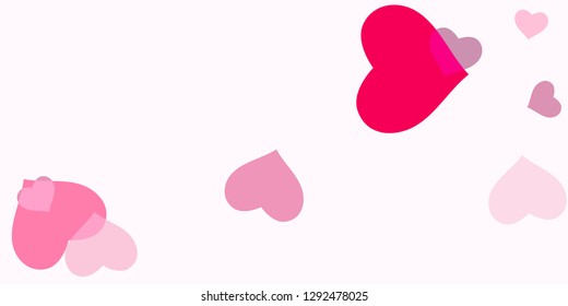 Heart confetti for Valentine's Day. The concept of festive decoration. Fashionable color concept. Trendy pink background in the shape of pink heart confetti for women's day.