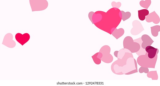 Heart confetti for Valentine's Day. The concept of festive decoration. Fashionable color concept. Trendy pink background in the shape of pink heart confetti for women's day.