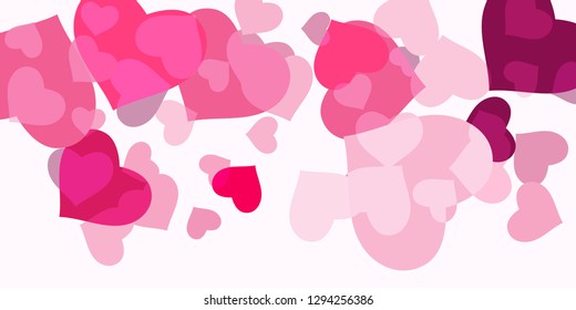 Heart confetti for Valentine's Day. The concept of festive decoration. Fashionable color concept. Trendy pink background in the shape of pink heart confetti for women's day.