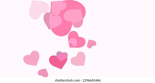 Heart confetti for Valentine's Day. The concept of festive decoration. Fashionable color concept. Trendy pink background in the shape of pink heart confetti for women's day.