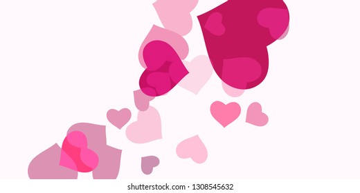 Heart confetti for Valentine's Day. The concept of festive decoration. Fashionable color concept. Trendy pink background in the shape of pink heart confetti for women's day.