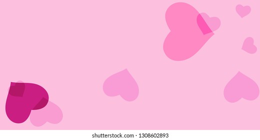 Heart confetti for Valentine's Day. The concept of festive decoration. Fashionable color concept. Trendy pink background in the shape of pink heart confetti for women's day.