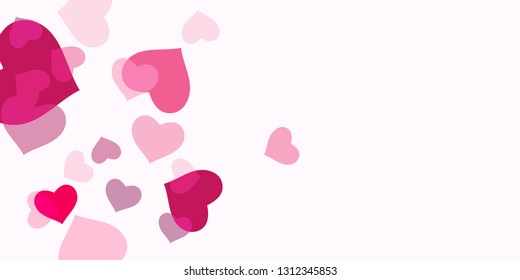 Heart confetti for Valentine's Day. The concept of festive decoration. Fashionable color concept. Trendy pink background in the shape of pink heart confetti for women's day.