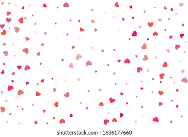 Heart confetti of Valentine's petals. Beautiful Confetti Hearts