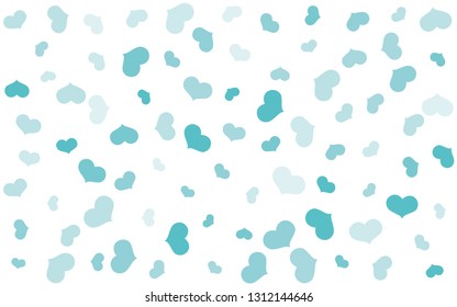Heart confetti of Valentines petals falling on white background. Flower petal in shape of heart confetti for Women's Day, holiday decoration, wrapping etc.