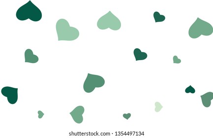  heart confetti. Valentines, Womens, Mothers day background with falling hearts, petals. Greeting wedding card. February 14, love. White background.