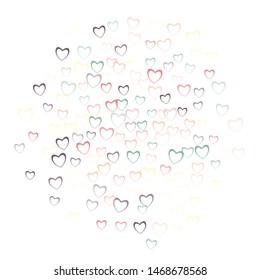 Heart confetti which consists of isolated elements. Modern style with beautiful elements in heart confetti. Can be used as print, wallpaper, cards, valentine cards, banner, background and etc.