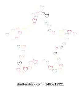 Heart confetti which consists of isolated elements. Modern style with beautiful elements in heart confetti. Can be used as print, wallpaper, cards, valentine cards, banner, background and etc.