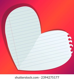 heart for congratulations from a notebook sheet