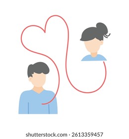 A heart connected by a thread, symbolizing deep emotional attachment