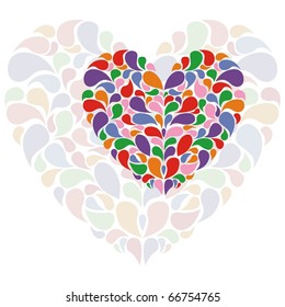 heart consist of colorful pattern on white background. Vector illustration