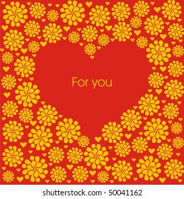 heart consist of flowers. Vector illustration.