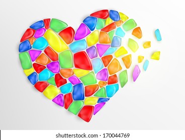 heart consisting of colored stones