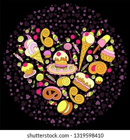 the heart, consisting of confectionery, is the sweet taste of love
