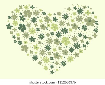 Heart consisting of flowers. Vector illustration.
