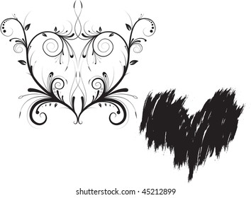heart consisting of patterns and abstract heart of smears