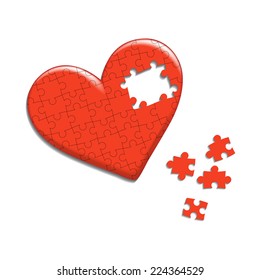 heart consisting of puzzles