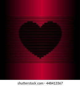 heart consists of black lines on red