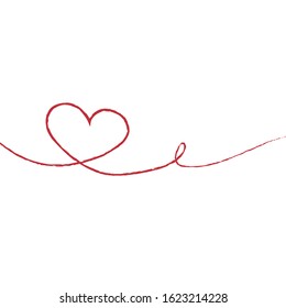 Heart in continuous drawing lines. Continuous black line. The work of flat design. Symbol of love and tenderness.