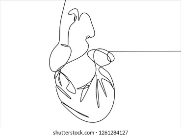 Heart. Continuous line