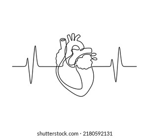 Heart Continuous Line Art Drawing Vector Stock Vector (Royalty Free ...