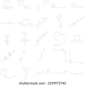 Corazón. Dibujo continuo de líneas. Ilustración del vector del doodle dibujado a mano en una línea continua. Diseño decorativo de líneas de arte