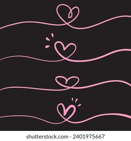 Heart. Continuous line art drawing. Hand drawn doodle vector illustration in a continuous line. Line art decorative design