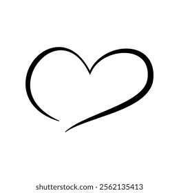 Heart in continuous line art drawing stile, symbolizing love and romance, isolated on a white background. Vector illustration