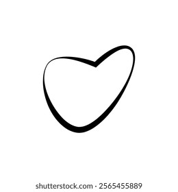 Heart in continuous line art drawing stile, symbolizing love and romance, isolated on a white background. Vector illustration