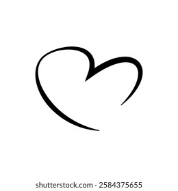 Heart in continuous line art drawing stile, symbolizing love and romance, isolated on a white background. Vector illustration