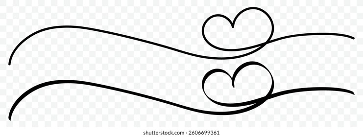 Heart continuous line art drawing. Single contour heart for love design. Single lineart sketch heart. Symbol love. Doodle contour vector illustration. 