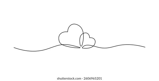 Heart Continuous line art drawing vector illustration. Abstract love symbol