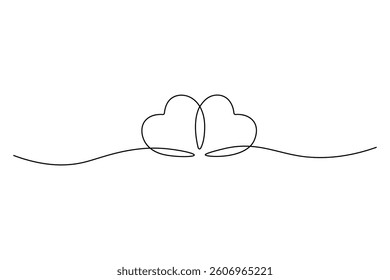 Heart Continuous line art drawing vector illustration. Abstract love symbol