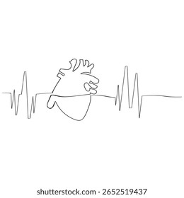 Heart. Continuous line art drawing vector illustration.