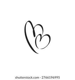 Heart in continuous line art drawing stile, Hand drawn artwork of a heart. 