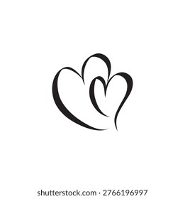 Heart in continuous line art drawing stile, Hand drawn artwork of a heart. 