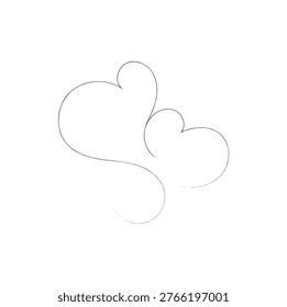 Heart in continuous line art drawing stile, Hand drawn artwork of a heart. 