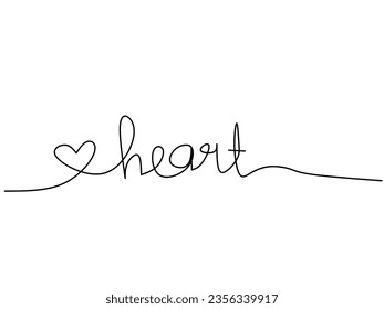 Heart continuous line design vector