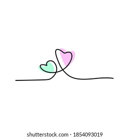 heart continuous line drawing art