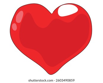 The heart is in a continuous line drawing on a white background.