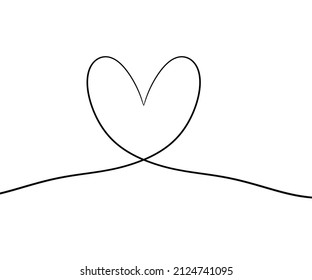 el corazón es una línea continua sobre un fondo blanco