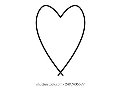 Heart continuous one line art drawing color shape Love sign outline Vector illustration
