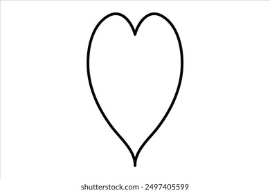 Heart continuous one line art drawing color shape Love sign outline Vector illustration
