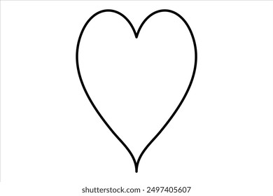 Heart continuous one line art drawing color shape Love sign outline Vector illustration
