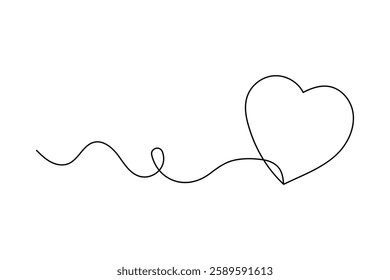  Heart continuous one line art drawing with love shape for Valentine's Day