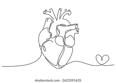 Coeur continu une ligne dessin d'art d'illustration vectorielle dessinée à la main de coeur
