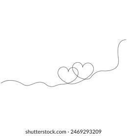 
Heart continuous one line drawing outline vector illustration
