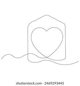 
Heart continuous one line drawing outline vector illustration
