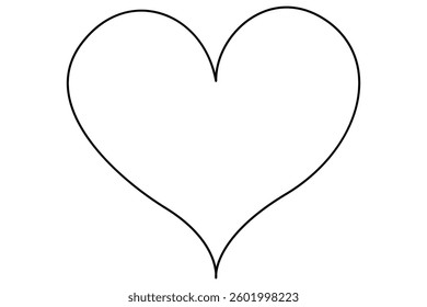 Heart continuous single line art drawing. Hand drawn doodle heart outline vector illustration
